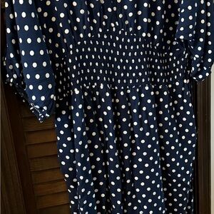 Navy Polka Dot Jumpsuit